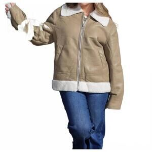 NEW IN-LOOM denmark shearling jacket in beige